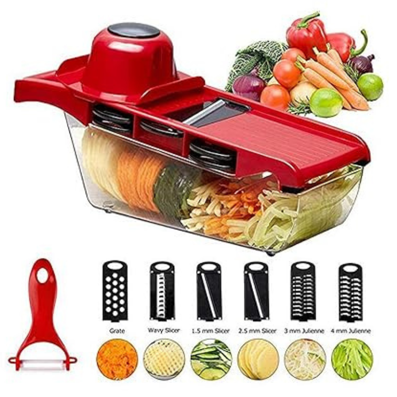 Multi-Functional Adjustable Shredder Slicer – 4-Blade Vegetable & Cheese Cutter for Kitchen